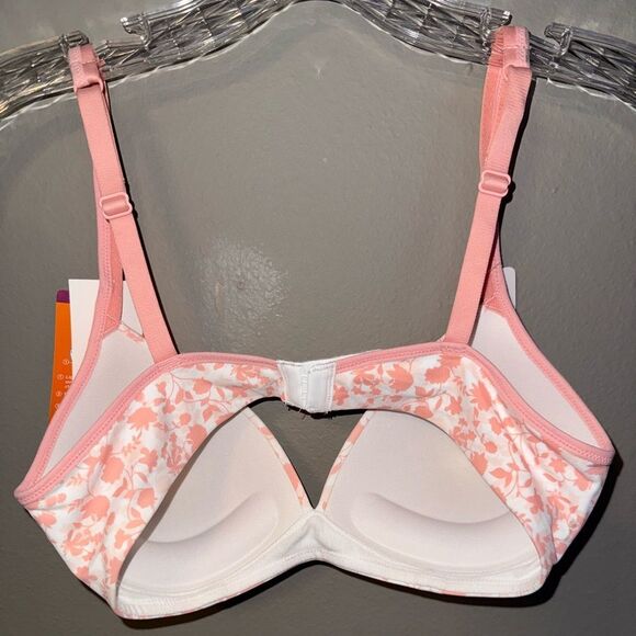 Warner's Light Lift Wire-free Pink Floral Bra - Picture 5 of 9
